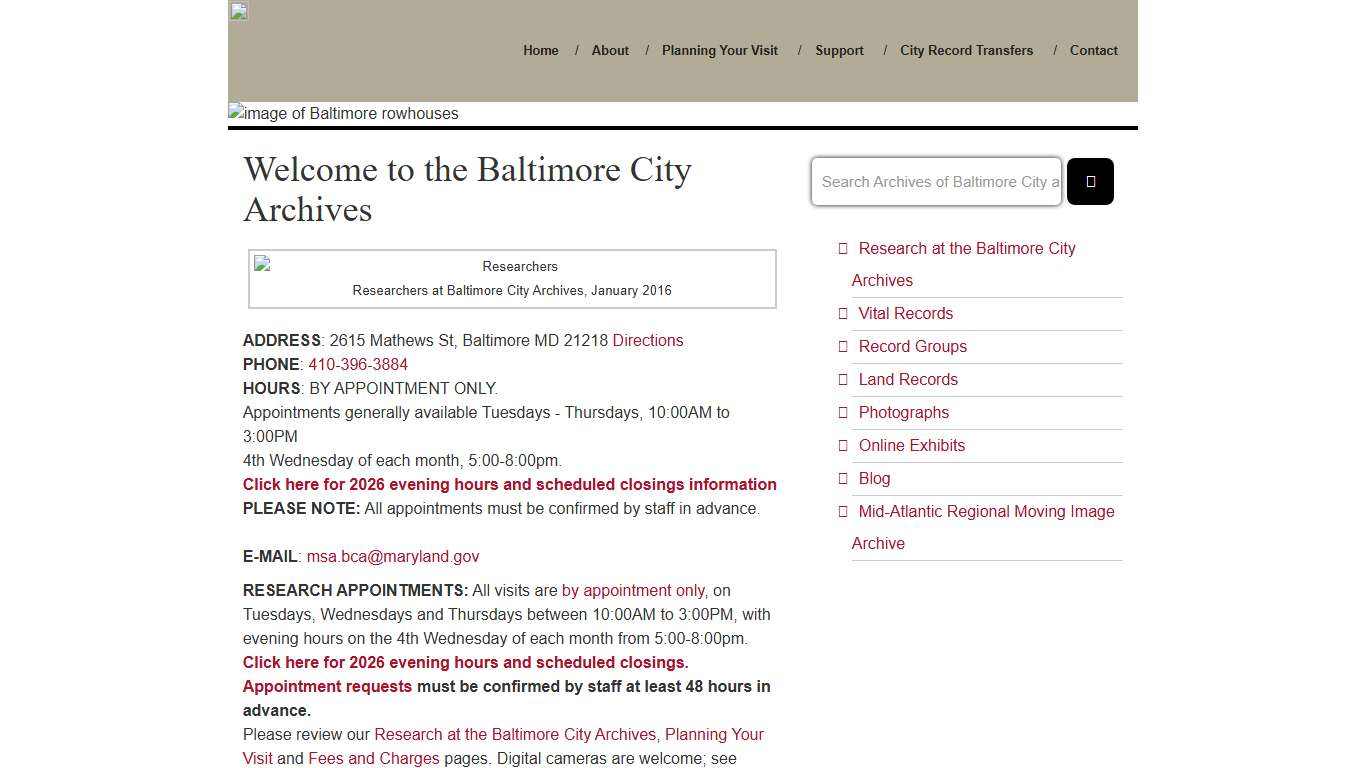 The Baltimore City Archives